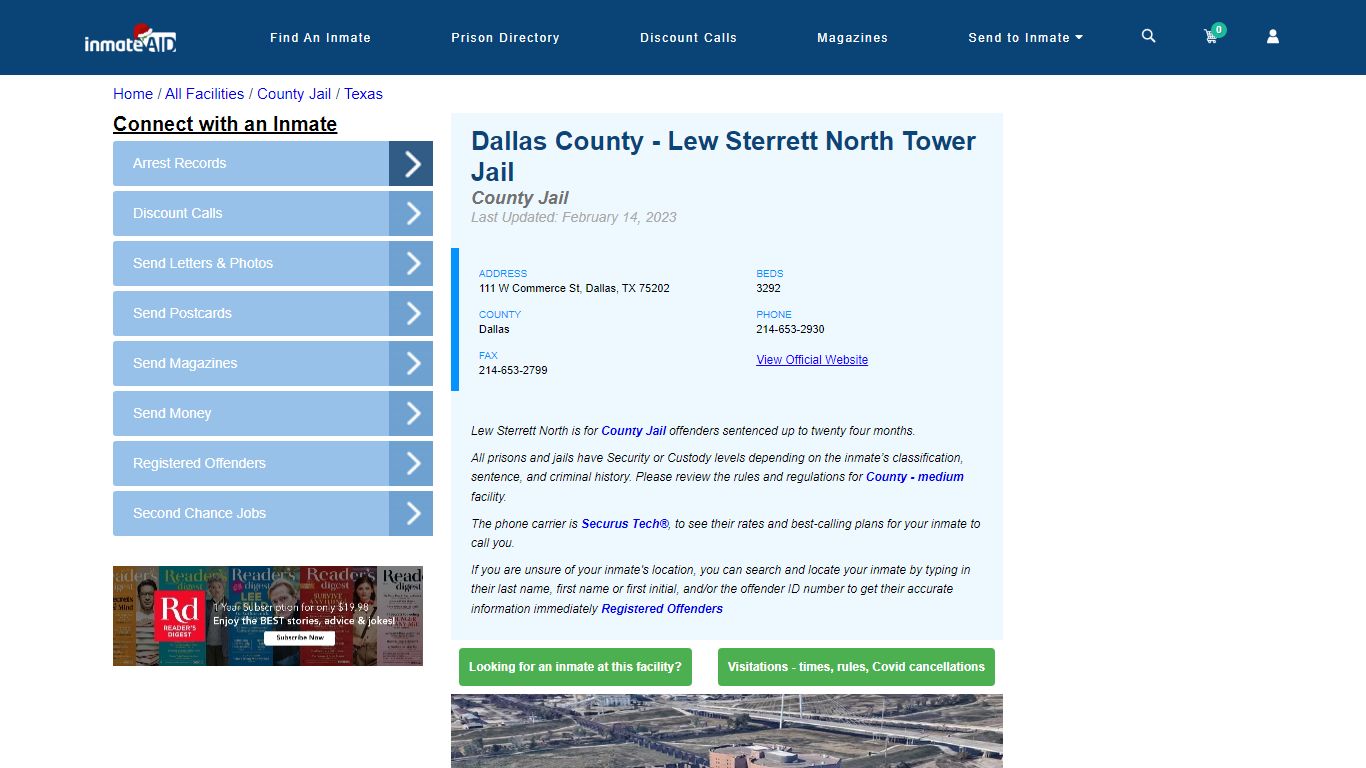 Dallas County - Lew Sterrett North Tower Jail - InmateAid